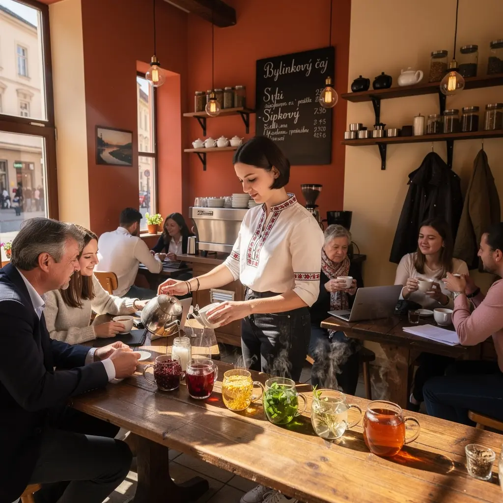 Kolekcia čajových sáčkov s prírodnými ingredienciami na bielom pozadí
